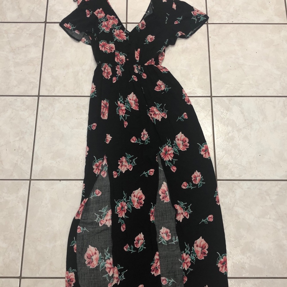 Black and pink dress